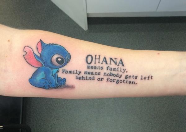 ommel ohana tatuointi kyynärvarren