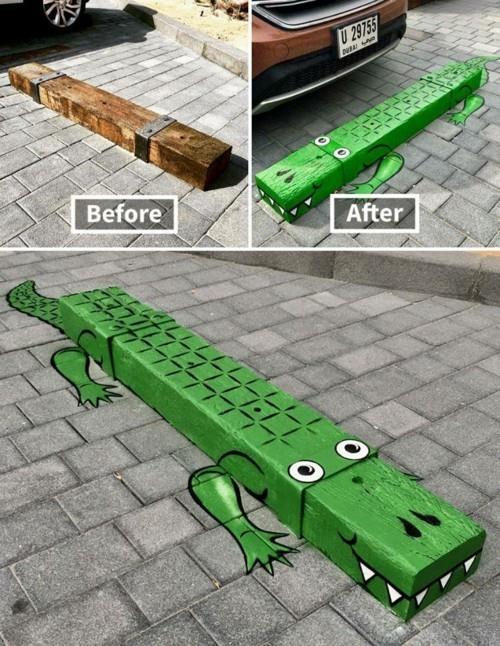 katutaide hauska krokotiili