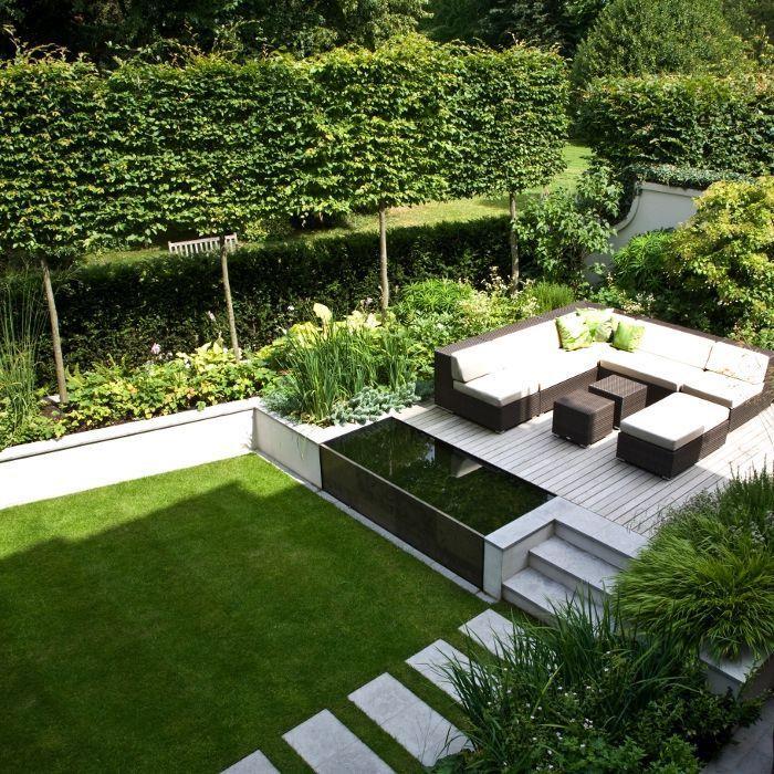 portaat minimalistinen puutarha