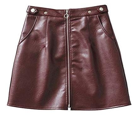 Bordeaux læder nederdel