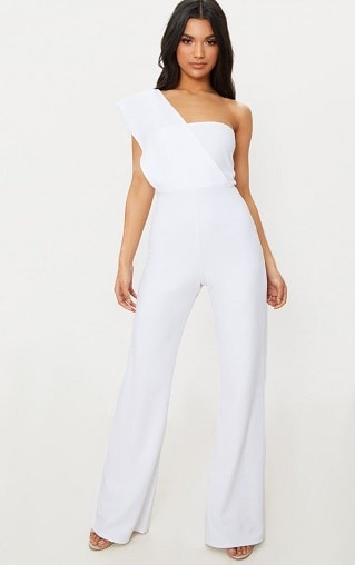 Helt hvid sommerjumpsuit til kvinder