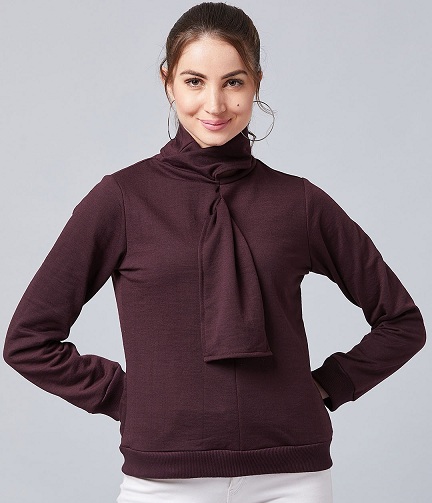 Sweatshirt til kvinder med høj hals til vinter