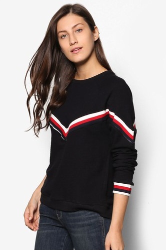 Kontrasttrim damer sweatshirt