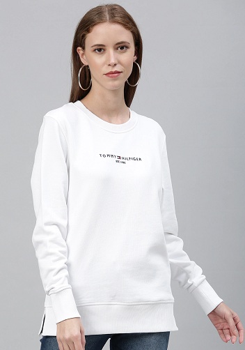 Tommy Hilfiger hvid sweatshirt til kvinder