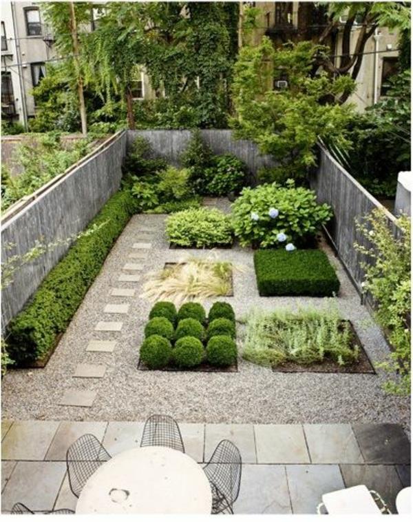 symmetriset puutarhan suunnitteluideat kuvat sorakasvit