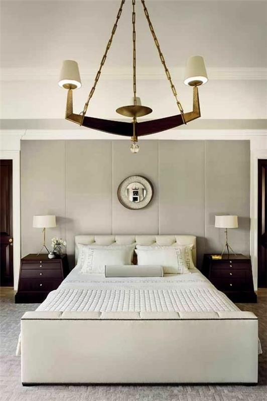 symmetriset makuuhuoneen suunnitteluideat yöpöydät