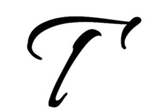 T -tatoveringsdesign med stort bogstav