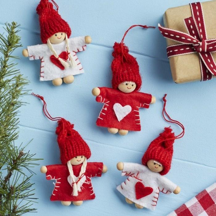 Joulukuusi koristella sisustus ideoita joulukoristeita nuket