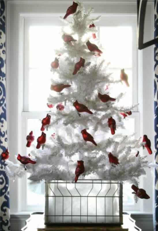 kuusen koristeluideoita joulukoristeita lintuja