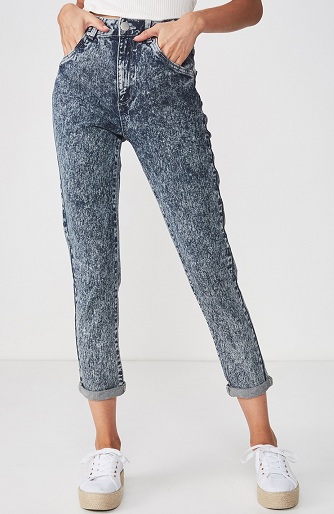 Cropped, koniske, strækbare jeans