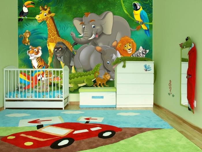 tapetti lastenhuone vauvan huoneen seinän suunnitteluideoita värillinen sisustus