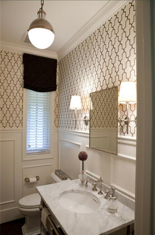 tapetti kuvio kylpyhuoneen seinän suunnitteluideoita seinän valot kylpyhuoneen peili pieni kylpyhuone