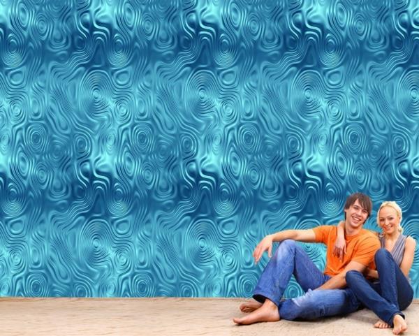 tapetti kuvio sininen vivahteita kaunis seinän suunnittelu