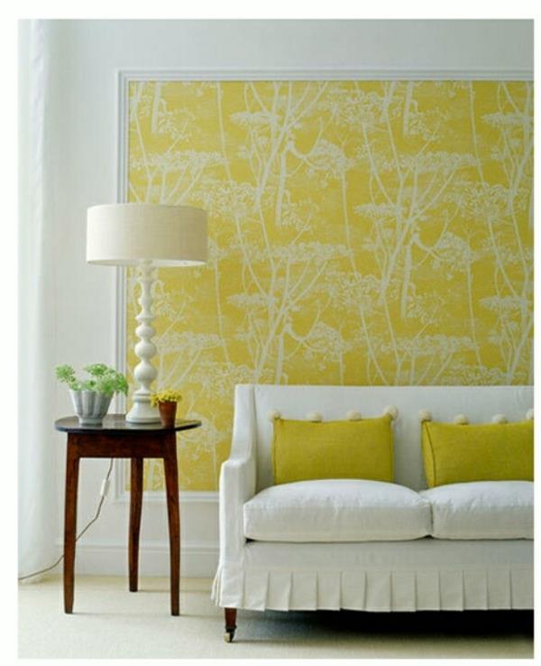tapetti kuvio keltainen seinän värit sohva