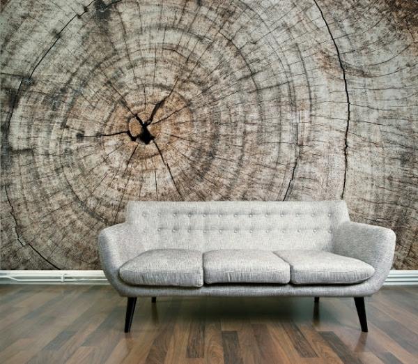 tapetti kuvio puu näyttää sohva harmaa olohuone