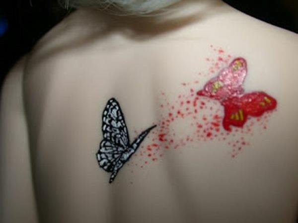 tatuointi viileitä tatuointeja 3d 2 perhosia
