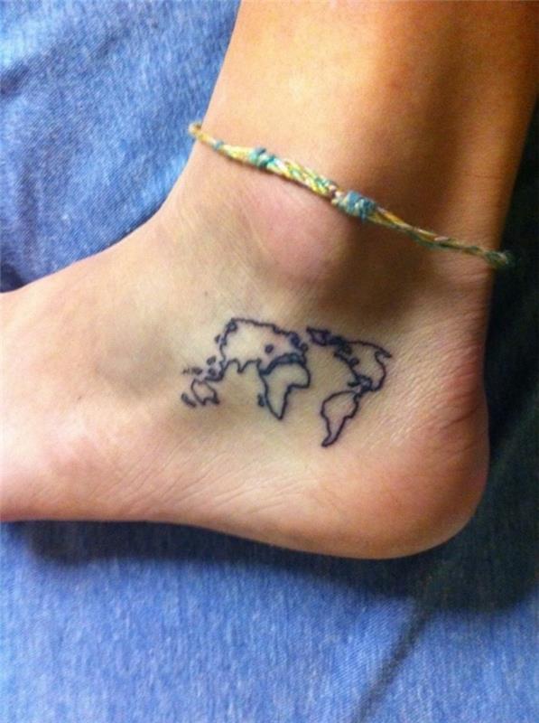 tatuointi rysty saada maailmankartan kaiverrettu nilkkaasi