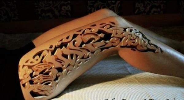 tatuointimotiivit viileät tatuoinnit 3d -jalka