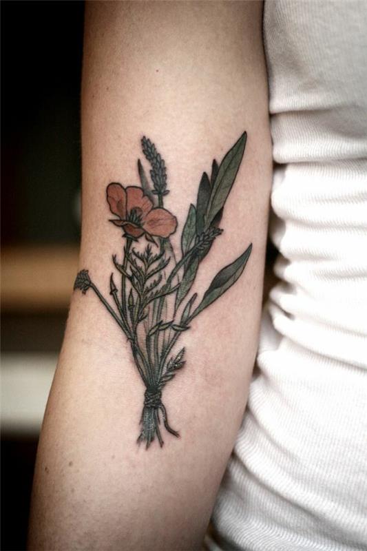 tatuointi motiivit naiset kukat kyynärvarren trendikäs