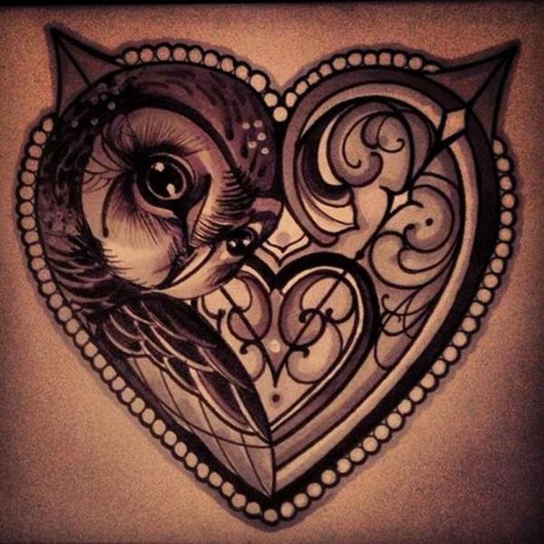 tatuointi aiheita sydämet pöllö tatuointi kuvia