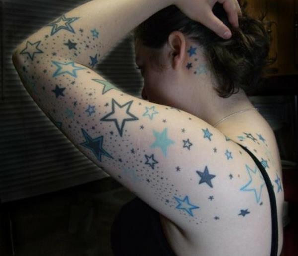 tatuointitähdet viileät tatuoinnit sininen