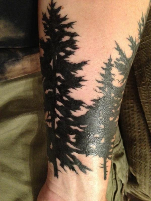 tatuointi kyynärvarren kuvia ideoita miesten puita