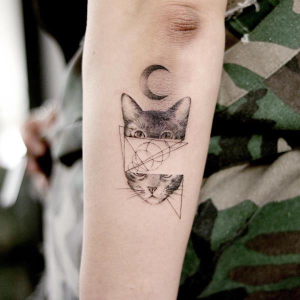 Tatuoinnit 2020 kissojen geometria hienoja kuvioita