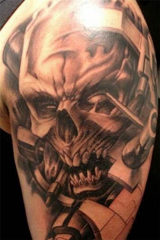 tatuoinnit kuvat olkavarren tatuointimallit kallo