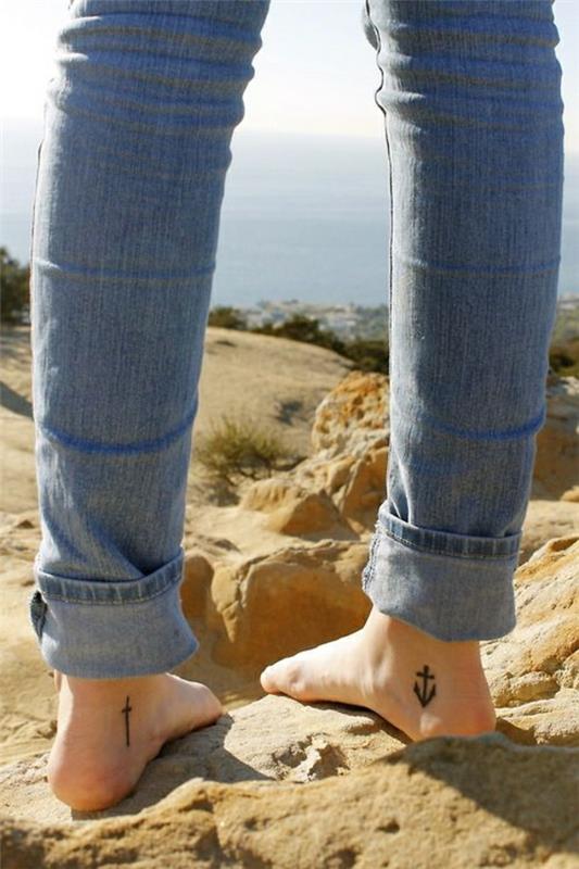 tatuoinnit ideoita tatuointi jalka ankkuri