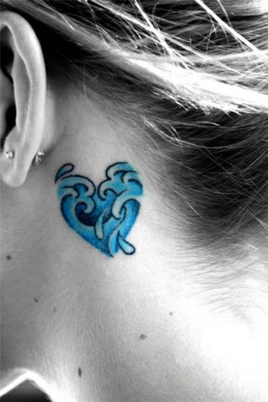 tatuoinnit tatuointi korva sininen sydän