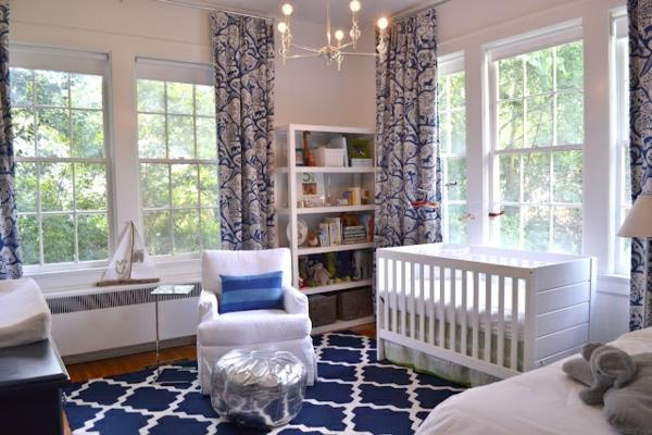 matto vauvan huone tyylikäs kuvio pitkät verhot