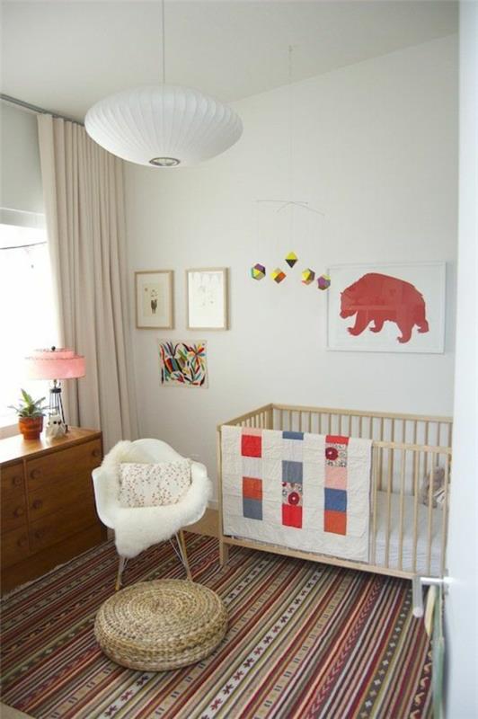 matto vauvan huone värillinen tuoreita raitoja suuri nojatuoli