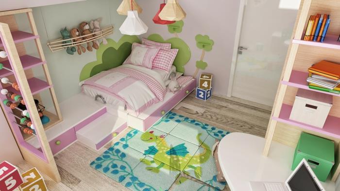 matto lastenhuone värillinen lohikäärme tyttöjen huoneen suunnittelu