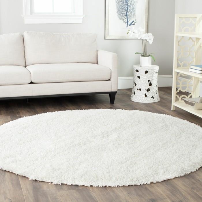 matto pyöreä valkoinen valkoinen sohva