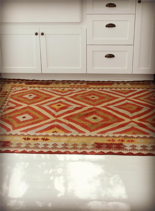 matto suunnittelu matto juoksija keittiö tuore kuvio valkoinen lattia