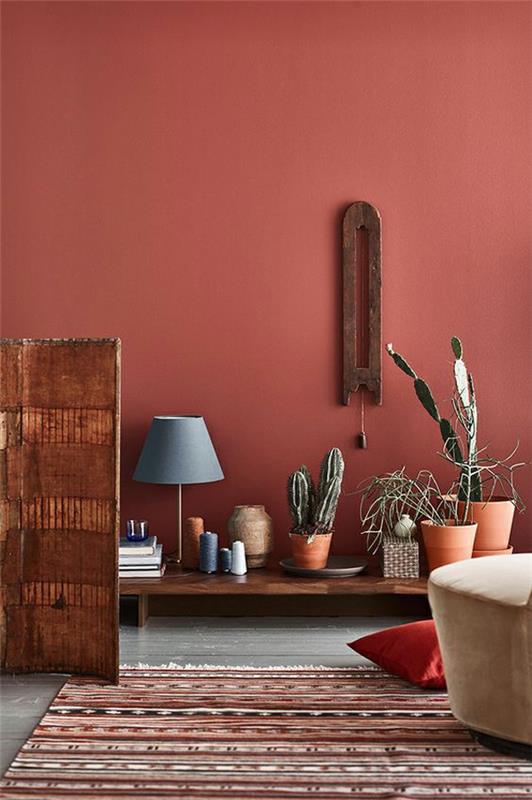 terrakotta seinämaali boho -tyyliin