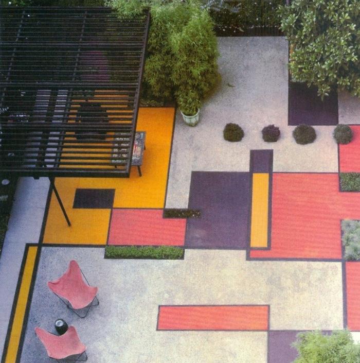 terassi suunnittelu terassi katto takka puutarhakalusteet värit
