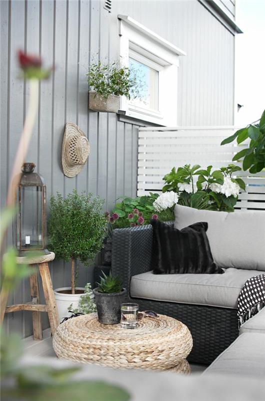 patio kasvit huonekalut rottinki parveke kasvit patio suunnitteluideoita