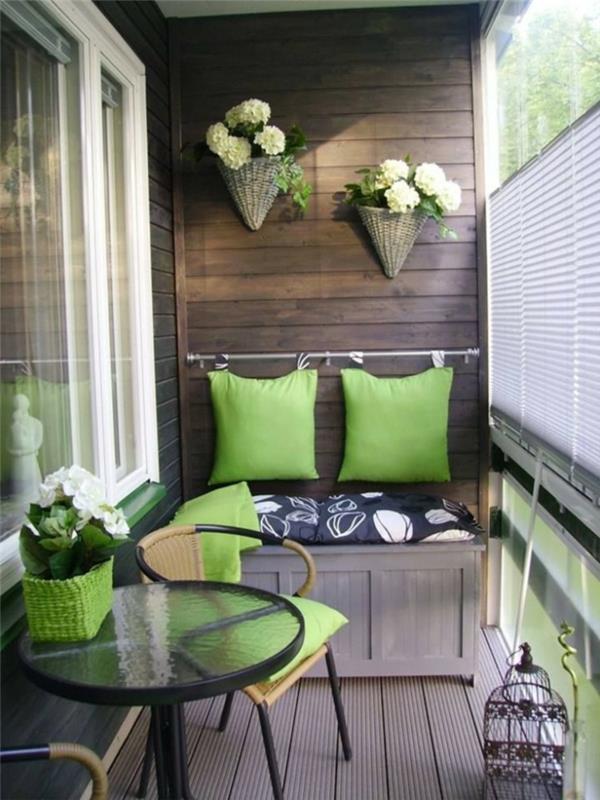 patio design parveke huonekalut sohva kaappi tyynyt vihreä pyöreä pöytä tuolit polyrattan