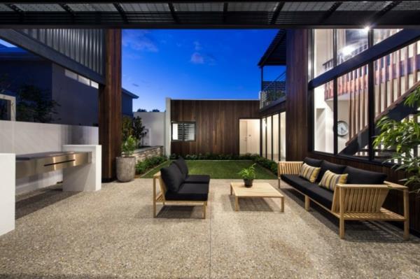 esimerkkejä terassisuunnittelusta puusta valmistetut lounge -huonekalut kestävää arkkitehtuuria