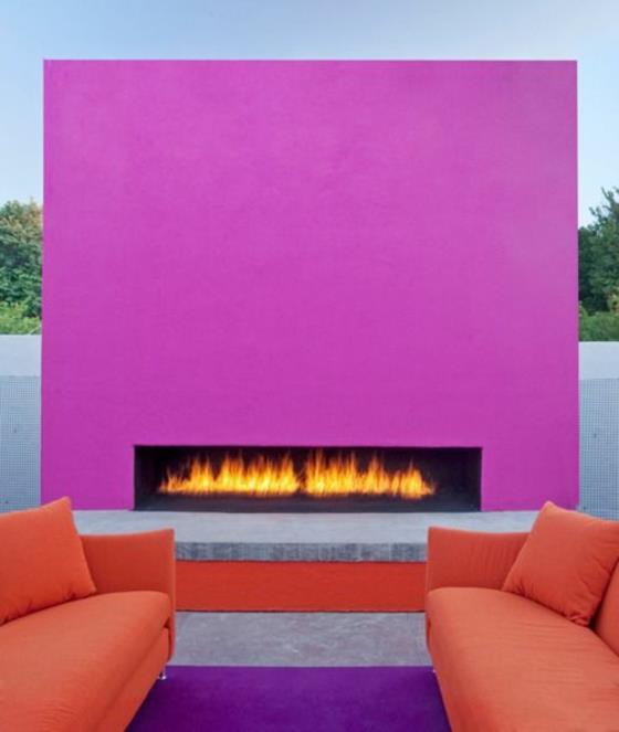 terassi suunnitteluideoita moderni ulkokalusteet sohva deco takka väri suunnittelu violetti violetti