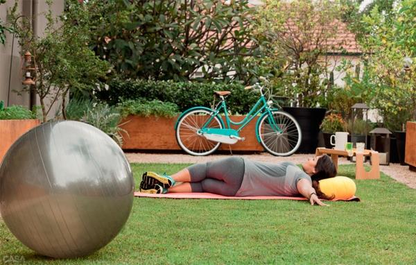 terassisuunnitteluideoita urheilun pilatespallo polkupyörä nurmikon matto