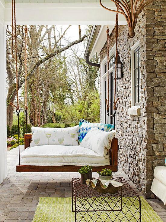 terassisuunnitteluideoita veranta swing huonekalut rentoutumisnurkkaus