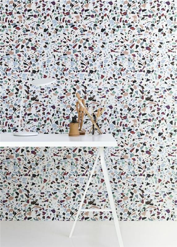 terrazzo laatat seinäverhous seinäkoriste värikäs