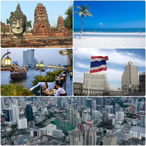 Thaimaan lomamatkailu ja loma -Aasian maat matkustavat Thaimaahan bangkokiin