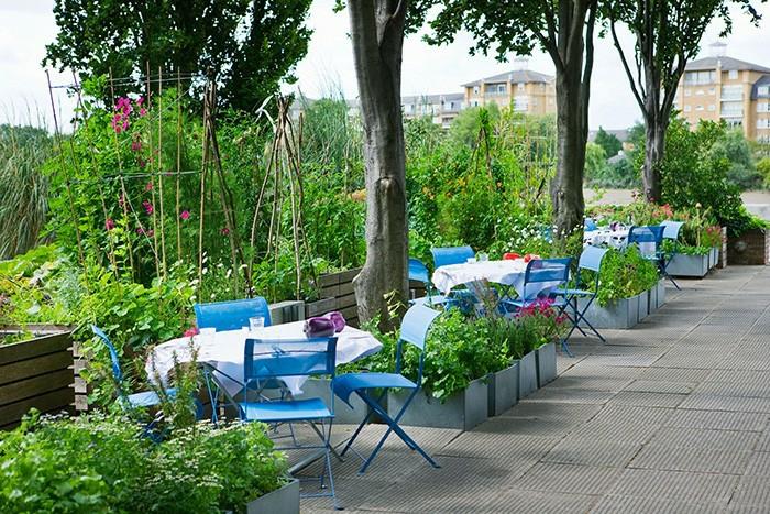 puutarha satulat ideoita joki kahvila lontoo kuva clive nichols