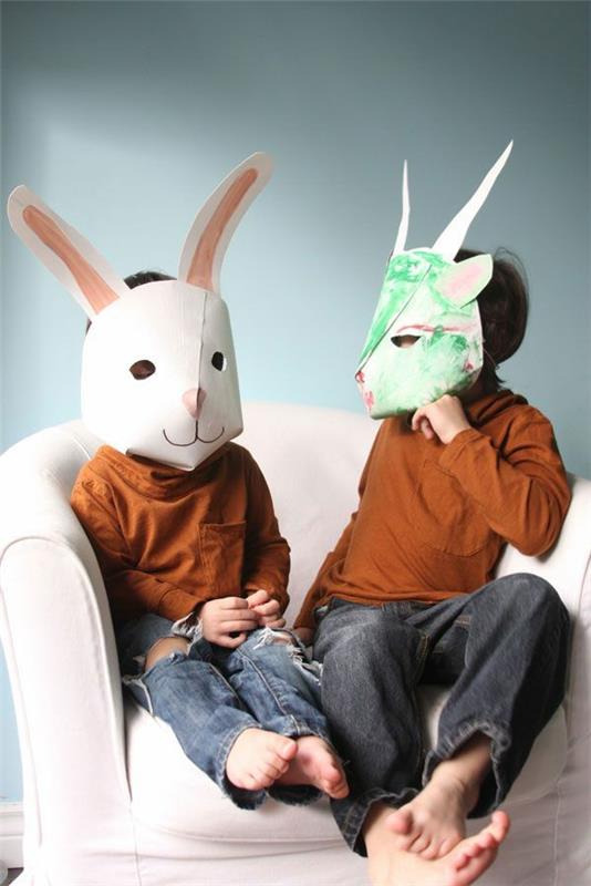 paperimaskit tinker karnevaali lapset kanit valkoinen