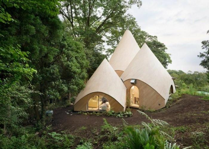 tipi teltta puu betoni modernit talot japani