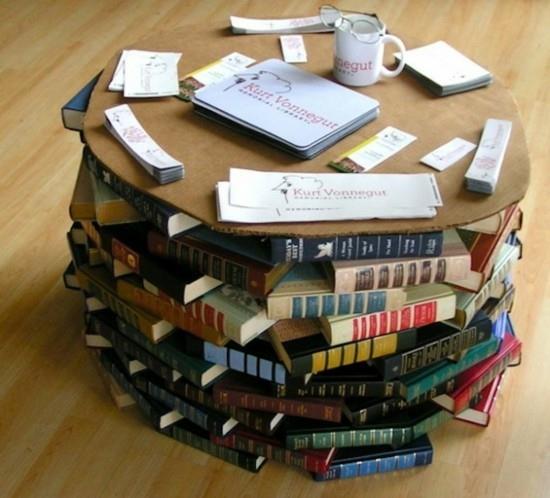 Tee pöytä vanhoista kirjoista uusiin