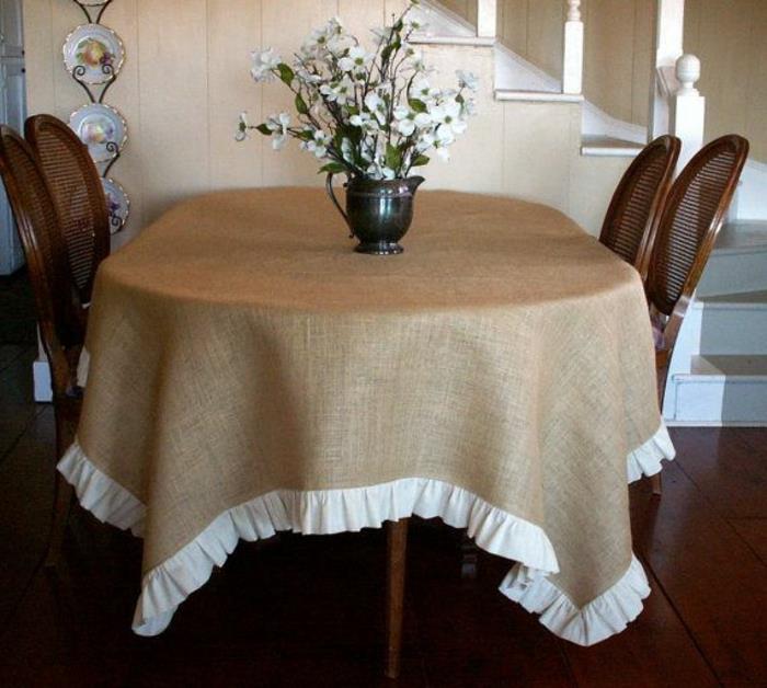 Ompelupöydät ruokapöydälle maalaismaiseen tyyliin